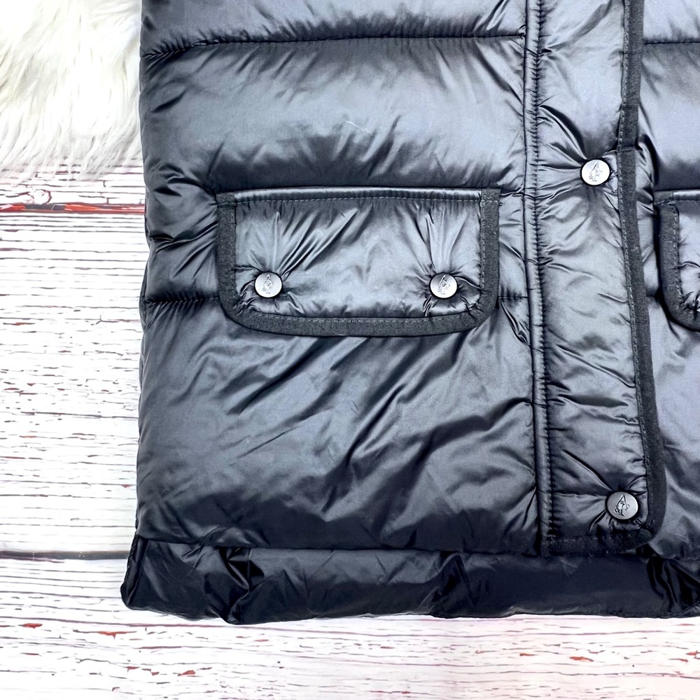 *|•ABERCROMBIE & FITCH•| Puffer Vest Water/Wind Resistant Faux Fur Trimmed Hood* - Picture 8 of 15